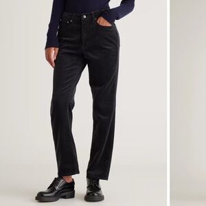 Organic Stretch Corduroy Straight Leg Pants. 28” Black. size 12